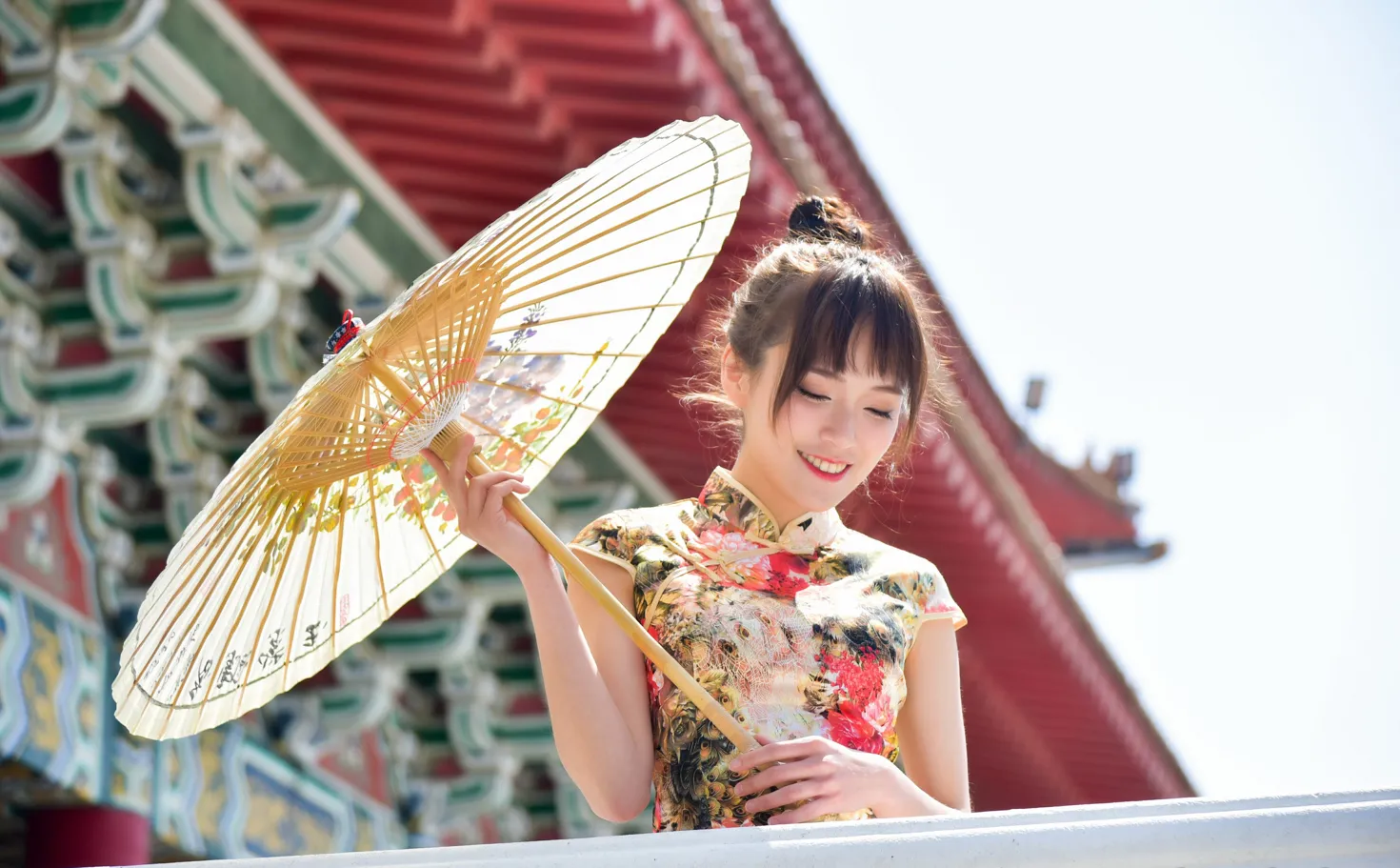 [Mzsock] NO.189 Miao Wanyu floral short cheongsam with high heels and beautiful legs street photography#[68P]-8