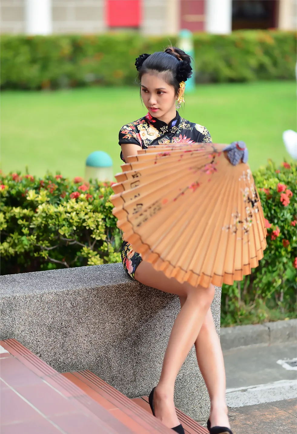 [Mzsock] NO.191 Chen Mengxin short cheongsam high heels beautiful legs street photography#[100P]-32